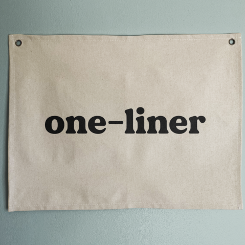 Large Custom Text Canvas Banner, Natural